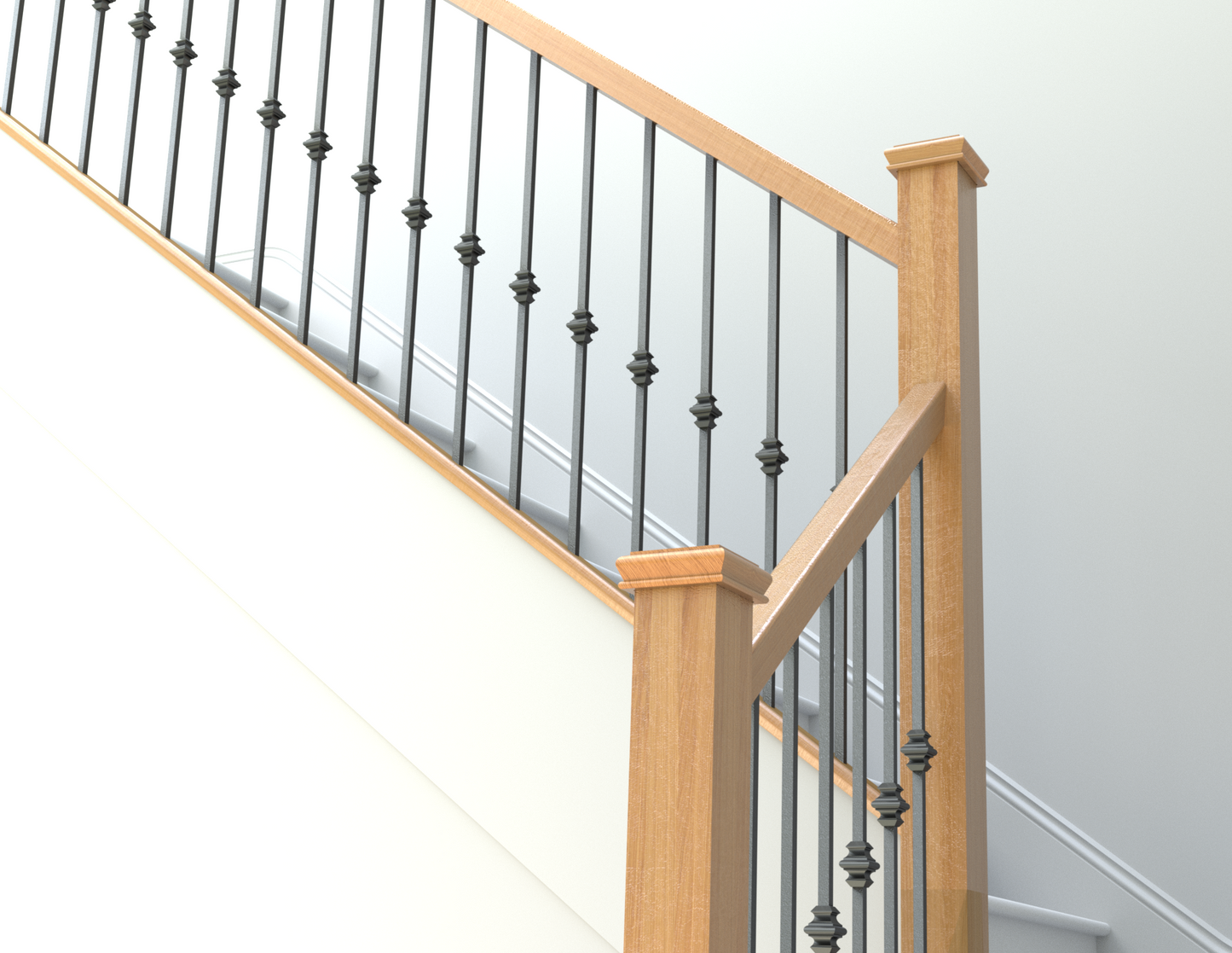 Wooden and metal staircase by Staircase Parts