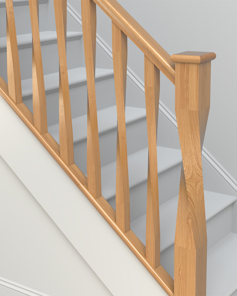 Square Twist spindles and staircase parts