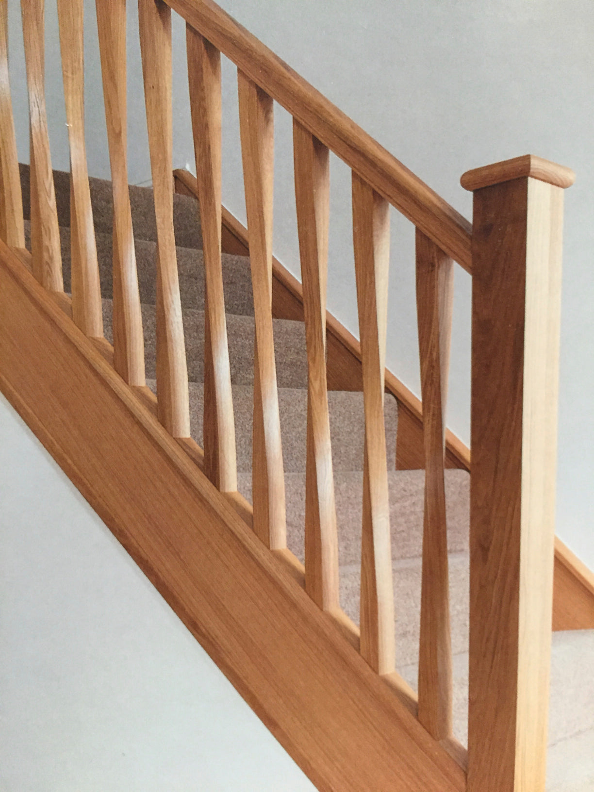 Oak square twist staircase by Staircase Parts