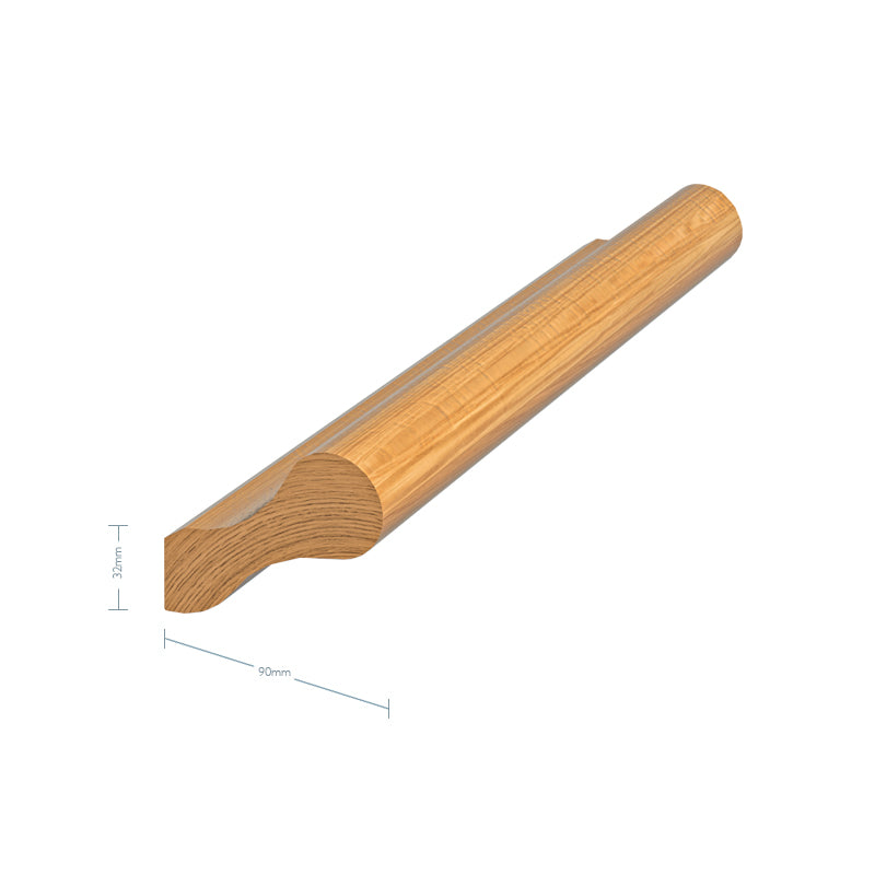 Oak Pigs Ear Handrail 4200mm x 32mm x 90mm