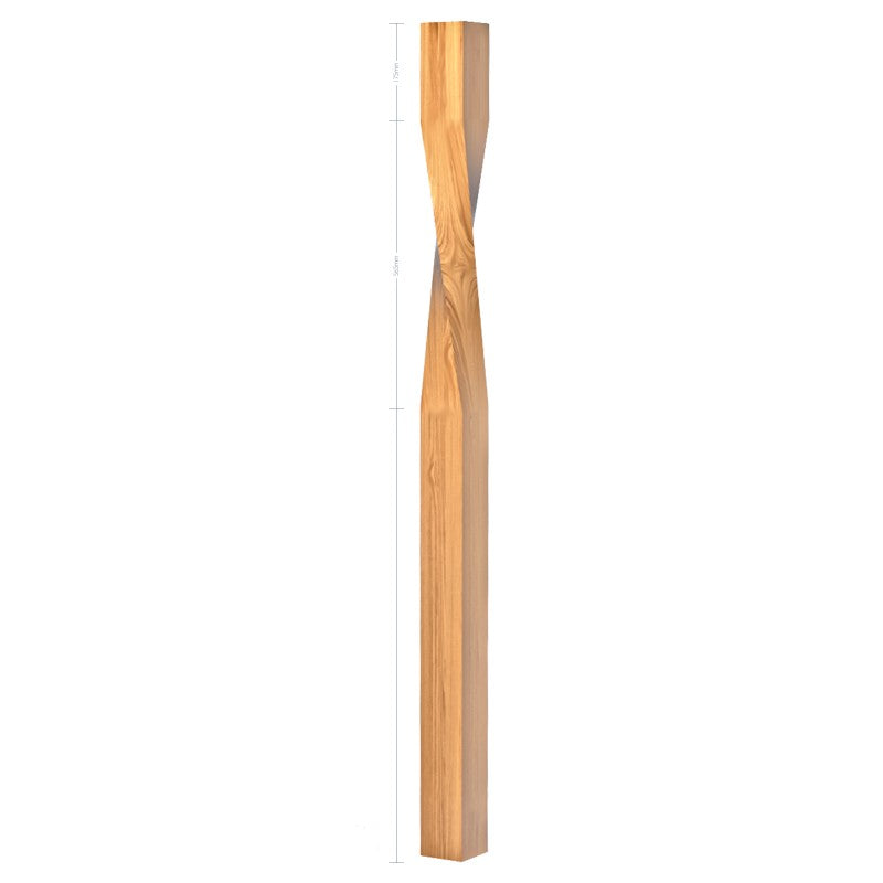 Oak Square Twist 90° Newel 1500mm x 90mm x 90mm