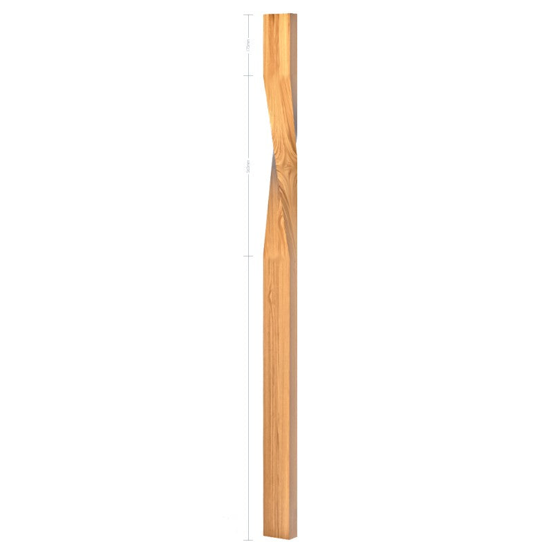 Oak Square Twist 90° Newel Half 1500mm x 90mm x 90mm