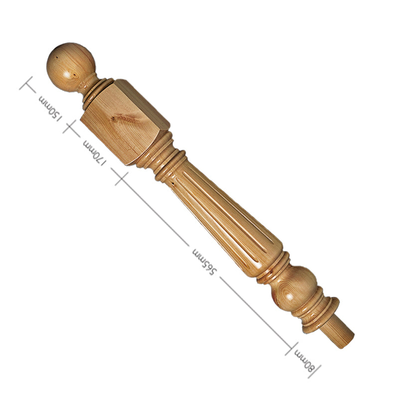 Pine Craftsmans Choice Trentham Flute Newel Turning & Cap 885mm x 117mm x 117mm - With 170mm Top Square