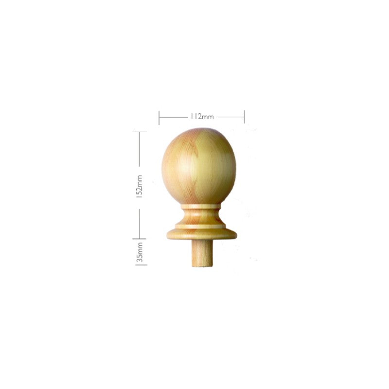 Pine Craftsmans Choice Trentham Newel Cap Half 152mm x 117mm x 117mm - Fits 58mm Newel